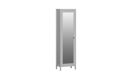 Шкаф для одежды 1-но дверный с зеркальной дверью, Фрея (602*389*2104) Белый