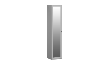 Шкаф 1-дверный с зеркальной дверью, Фрея (450*503*2204) Белый