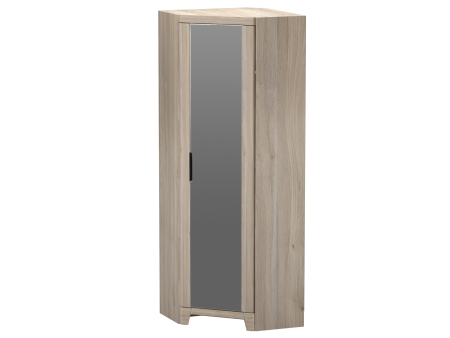 Шкаф для одежды угловой, дверь зеркальная, Юта (754*754*2100) Дуб Мария