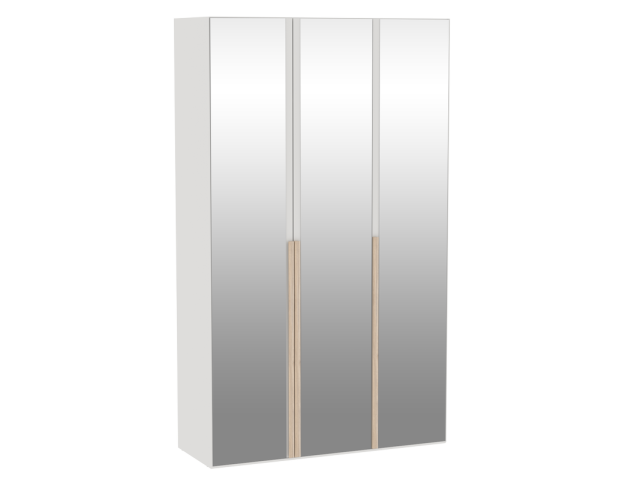 Шкаф 3-дверный с зеркальными дверями, Аврора (1362*522*2304) Дуб Мария/Кашемир