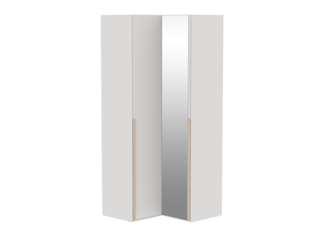 Шкаф угловой с комбинированными дверями, Аврора (978*978*2304) Дуб Мария/Кашемир