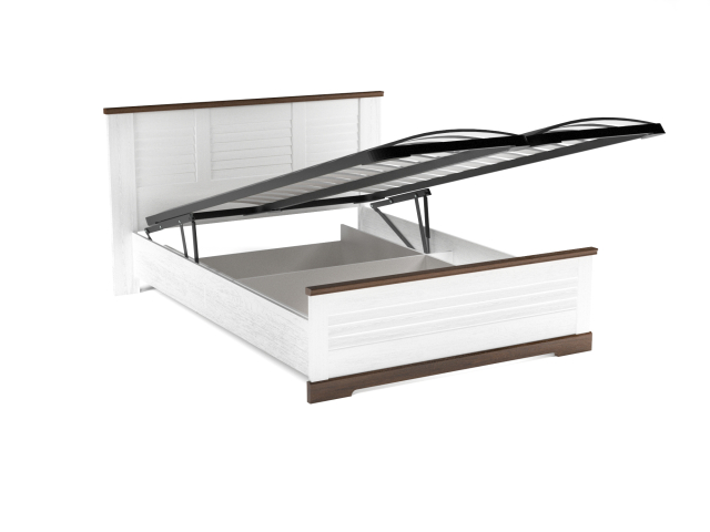 Кровать 1400 с подъемным механизмом, Кантри (1680*2095*1008) Сосна Андерсен, Орех риббек темный