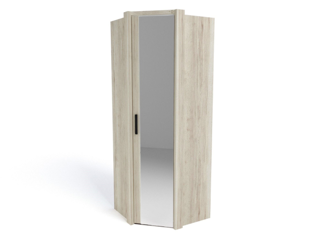 Шкаф угловой с декоративным обкладом, Мале (889*889*2316) Дуб галифакс белый