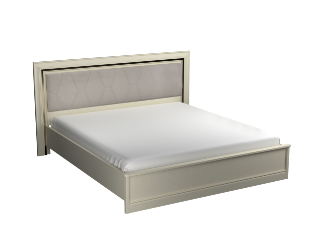 Кровать 1800 с мягкой вставкой изголовья, Сиена (2090*2110*1100), Береза бежевая