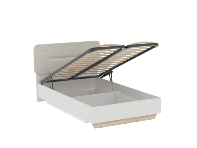 Кровать 1200 со светлой мягкой вставкой NEW и подъемным механизмом, Аврора Дуб Мария/Кашемир
