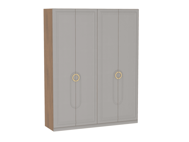 Шкаф 4-дверный с доп. средником, Палермо (1800*537*2284) Дуб Каселла коричневый/Экокожа Мокко