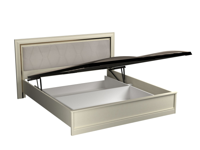 Кровать 1800 с мягкой вставкой изголовья и подъемным механизмом, Сиена (2090*2110*1100), Береза бежевая