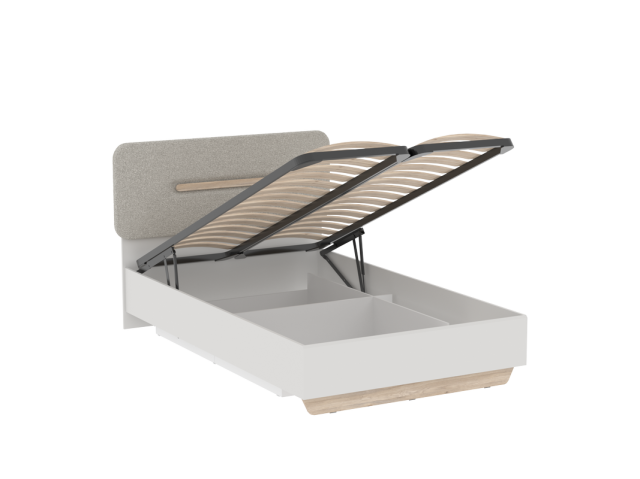 Кровать 1200 с темной мягкой вставкой и подъемным механизмом, Аврора (1356*2063*1049) Дуб Мария/Кашемир