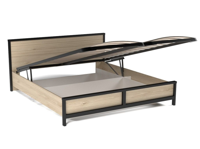 Кровать 1800 с вставкой изголовья и подъемным механизмом, Бостон, (1906*2104*900) Гикори Джексон