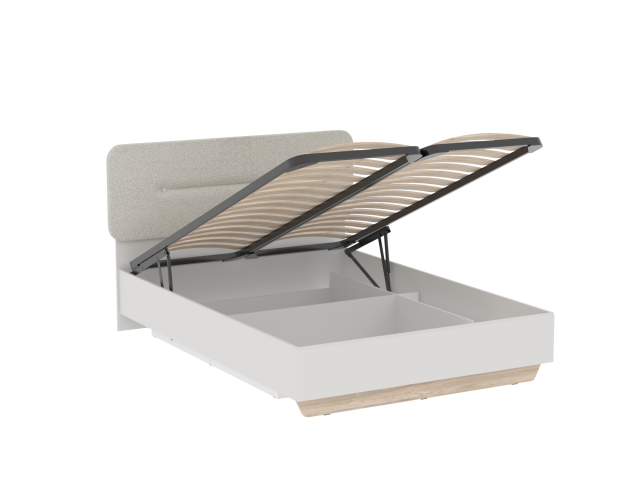 Кровать 1400 со светлой мягкой вставкой NEW и подъемным механизмом, Аврора Дуб Мария/Кашемир