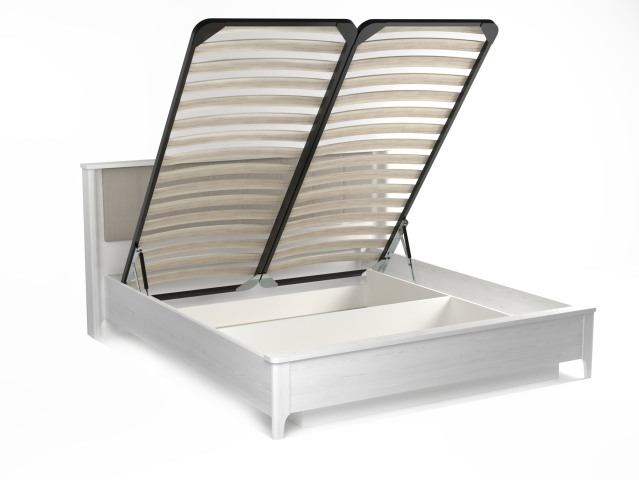 Кровать 1600 с мягкой вставкой изголовья и подъемным механизмом, Клер (1864*2133*1006) Сосна Андерсен