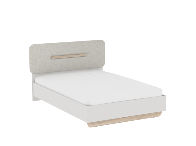 Кровать 1400 со светлой мягкой вставкой, Аврора (1556*2063*1049) Дуб Мария/Кашемир