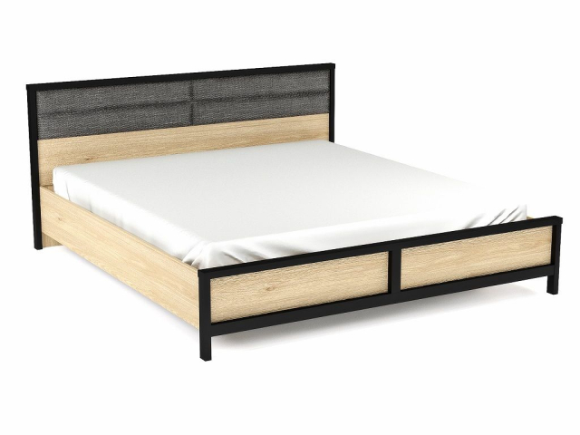 Кровать 1800 с мягкой вставкой изголовья, Бостон, (1906*2104*900) Гикори Джексон