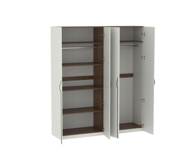 Шкаф 4-дверный с доп. полками, Легаси (1894*519*2204) Дуб Каселла коричневый/Экокожа Мокко