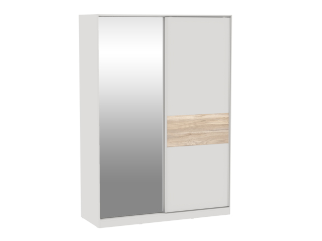 Шкаф купе с комбинированными дверями, Аврора (1624*604*2304) Дуб Мария/Кашемир