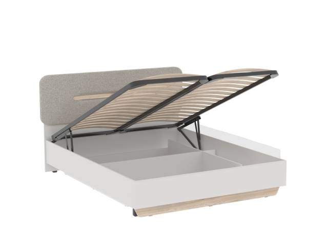 Кровать 1600 с темной мягкой вставкой и подъемным механизмом, Аврора (1756*2063*1049) Дуб Мария/Кашемир