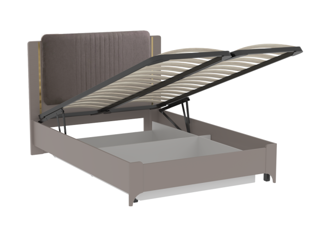 Кровать 1400 (велюр) с подъемным механизмом, Сиде (1492*2082*1200) Мокко