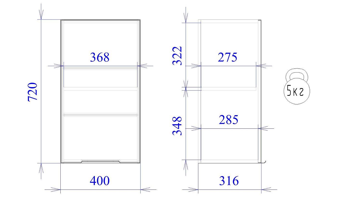 Шкаф  ШГ-40, Ватель (400*316*720) Дуб рейка темный, 23542
