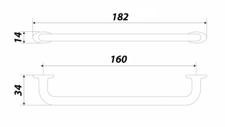 Мебельная ручка, RS294CP.4/160