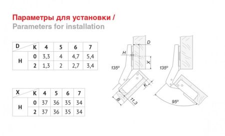 Мебельная петля, H641C02/2110