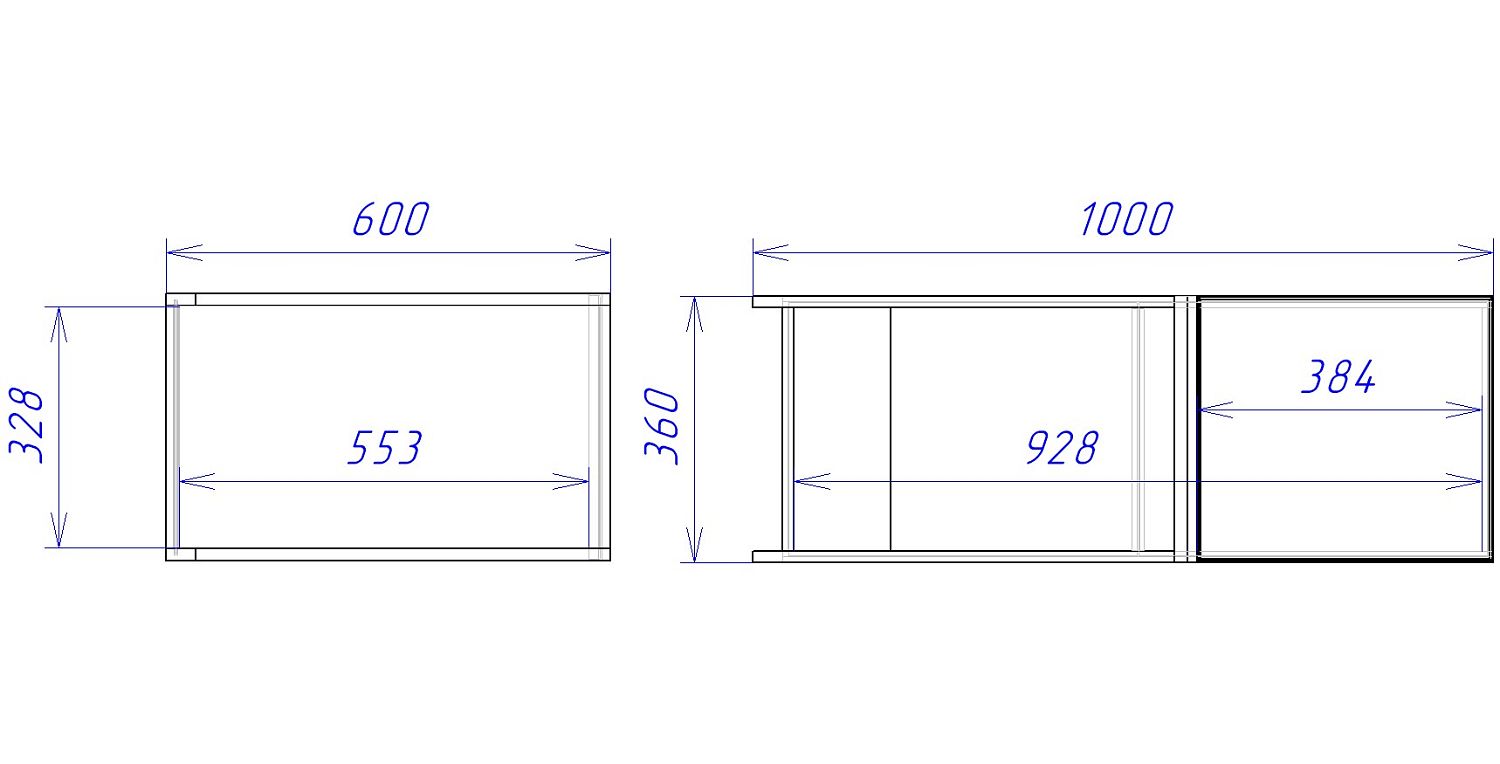Шкаф АСУ-100, Женева (1000*600*360) Дуб Палермо, 22058