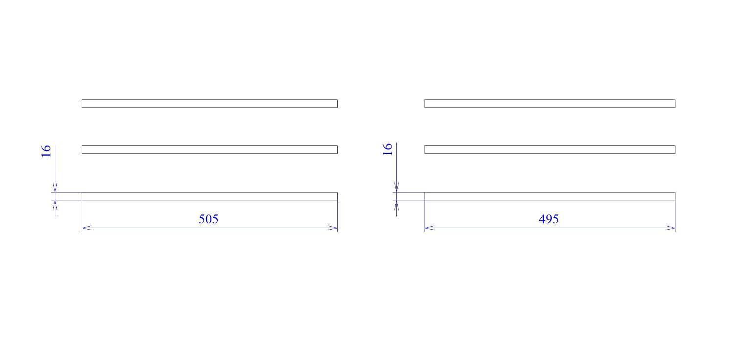 Дополнительные полки в 3-х дверный шкаф, узкие, Сиена (505*495*16) Береза бежевая, 12319