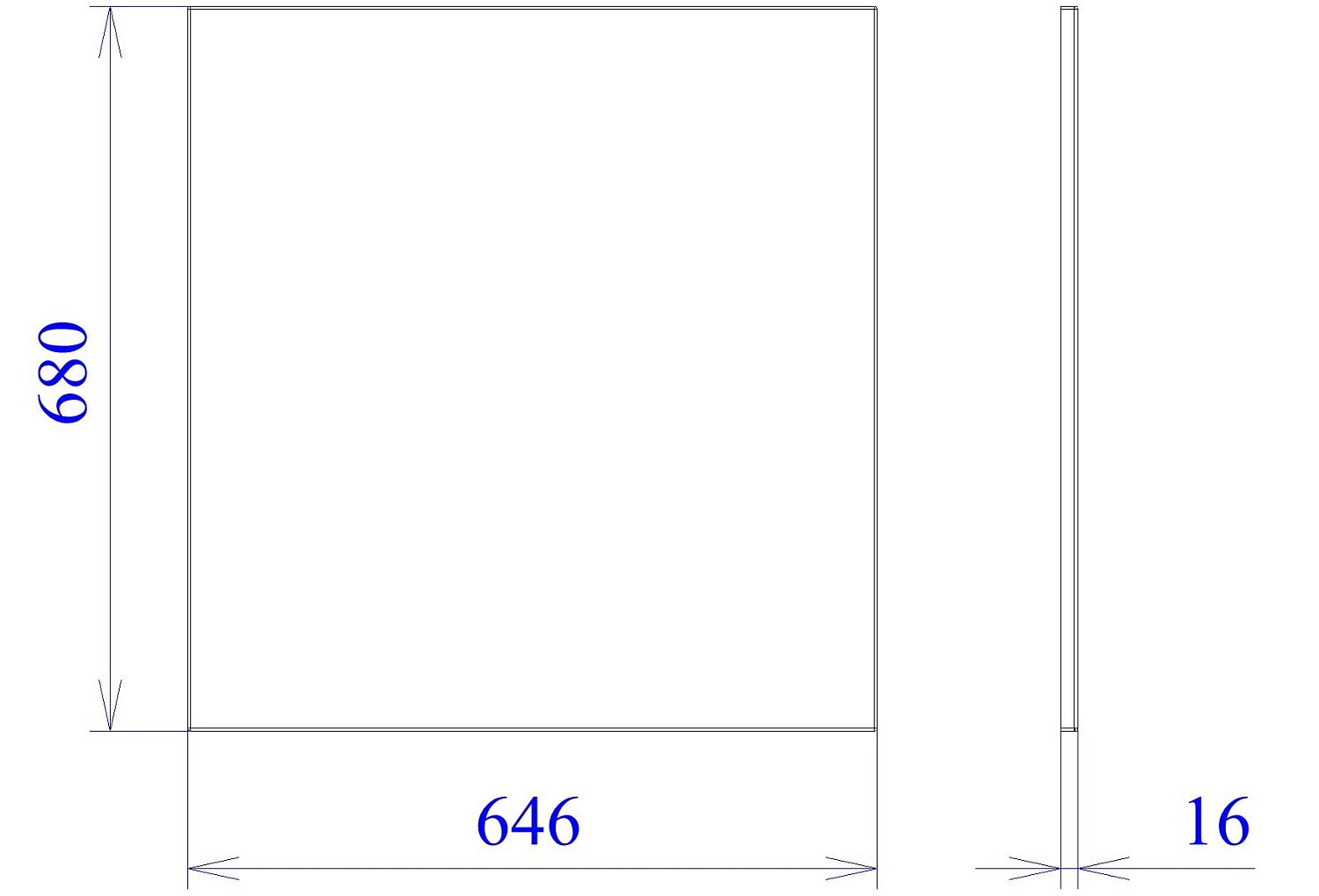 Фальш панель ФС-65, Женева (646*16*680) Синий софт, 22525