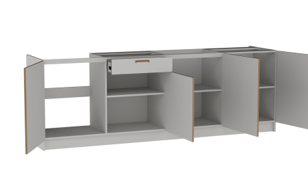 Стол С-240, Смарт (2400*566*820) Серый, 22604