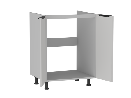 Стол под мойку 2-х дверный СМ-60, Ватель (600*520*820) Экокожа Белый, 23910