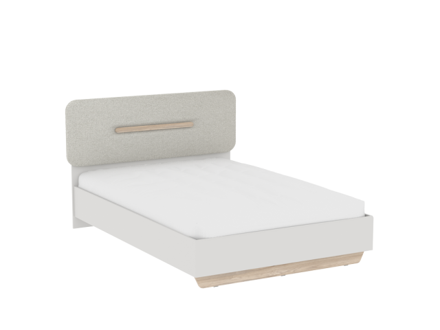 Кровать 1400 со светлой мягкой вставкой и подъемным механизмом, Аврора (1556*2063*1049) Дуб Мария/Кашемир