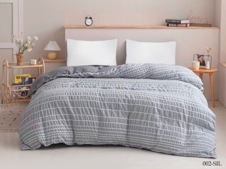 Покрывало  Cleo "SILVER" (горизонт.полосы) (260*230) Серый, 230/002-SIL