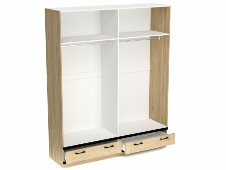 Шкаф 4-х дверный с глухими дверями, Бостон, (1852*526*2200) Гикори Джексон