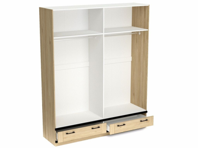 Шкаф 4-х дверный с глухими дверями, Бостон, (1852*526*2200) Гикори Джексон