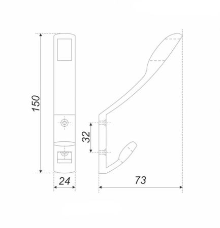 Мебельный крючок, K204.05CP.8