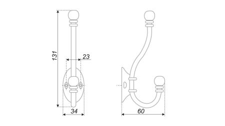 Мебельный крючок, K209ABL.6