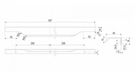 Мебельная ручка, RT111BL.1/512/600