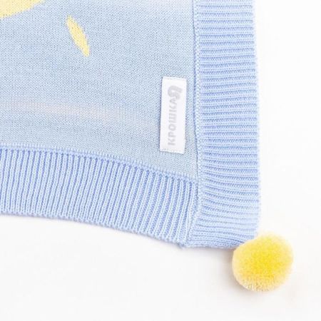 Плед вязаный "Крошка Я" Happy planets (90*90) Голубой, 6243607