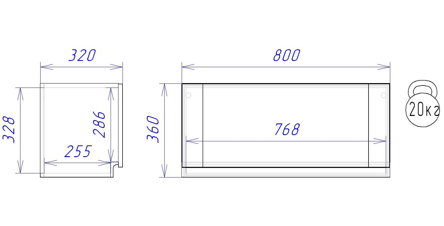Шкаф горизонтальный ШГ-80Г, Сити (800*320*360) Дуб Галифакс натуральный, 20823
