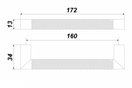Мебельная ручка, RS286CP/OBL.4/160