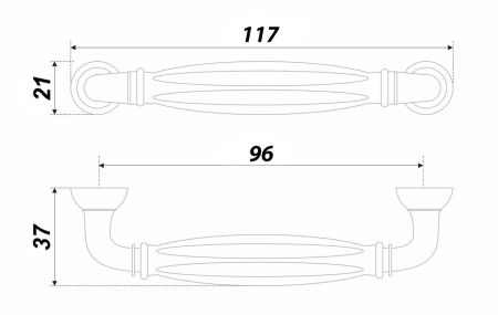 Мебельная ручка, RS121BAZ.4/96/W