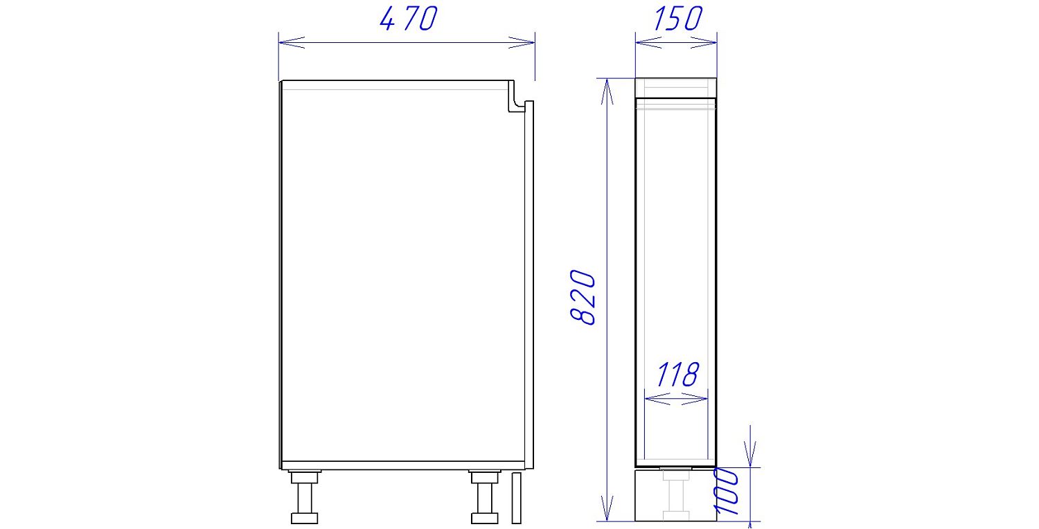 Стол, бутылочница СБ-15, Сити (150*470*820) Дуб Галифакс натуральный, 20815