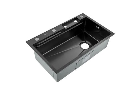 Мойка ARONA КУХОННАЯ МОЙКА ARS 750.460 SET 3 BLACK (460*750*220) Черный, 37850