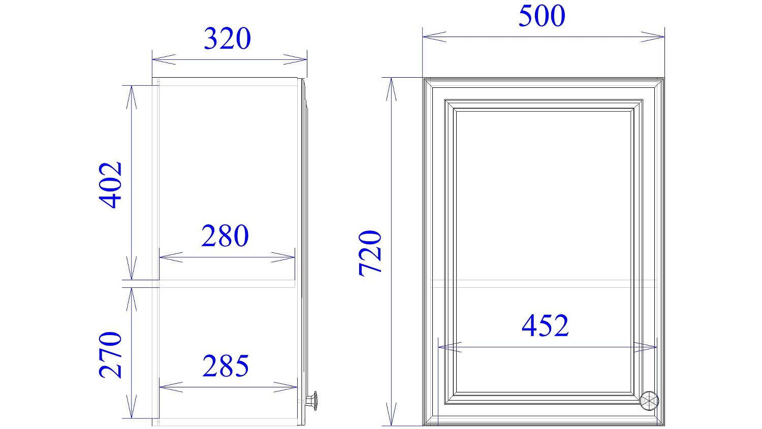 Шкаф под вытяжку ШВ-50, Бьянка (500*320*720) Белый, 21124