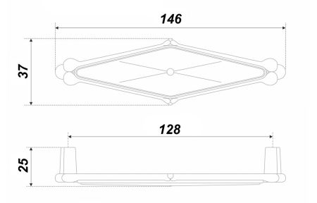 Мебельная ручка, RS118BAZ.4/128/W