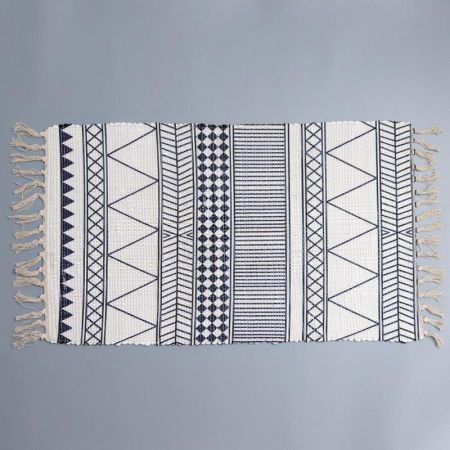 Коврик  "Индиго"  47х80 см цвет черно-белый (50*80*0,5) Белый,Черный, 5752596