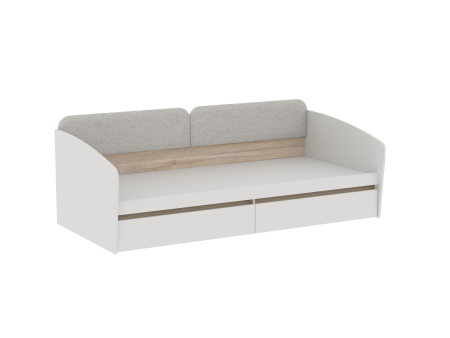 Кровать с ящиками и темной спинкой, Аврора (2042*974*661) Дуб Мария/Кашемир