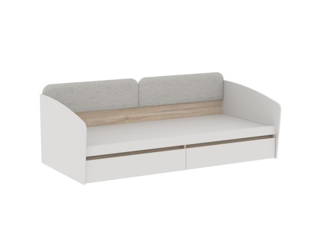 Кровать с ящиками и темной спинкой, Аврора (2042*974*661) Дуб Мария/Кашемир