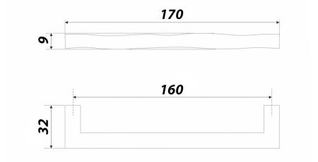 Мебельная ручка, RS280BL.4/160
