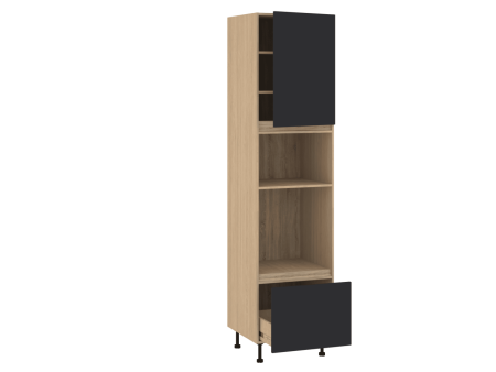 Пенал П-1В, Женева (600*586*2456) Дуб Палермо/Синий матовый, 22539