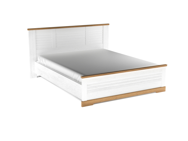 Кровать 1600 с подъемным механизмом, Кантри (1880*2095*1008) Сосна Андерсен, Орех риббек натуральный